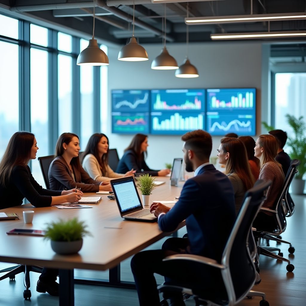 Oficina moderna y colaborativa de ARGTrading Education en Buenos Aires